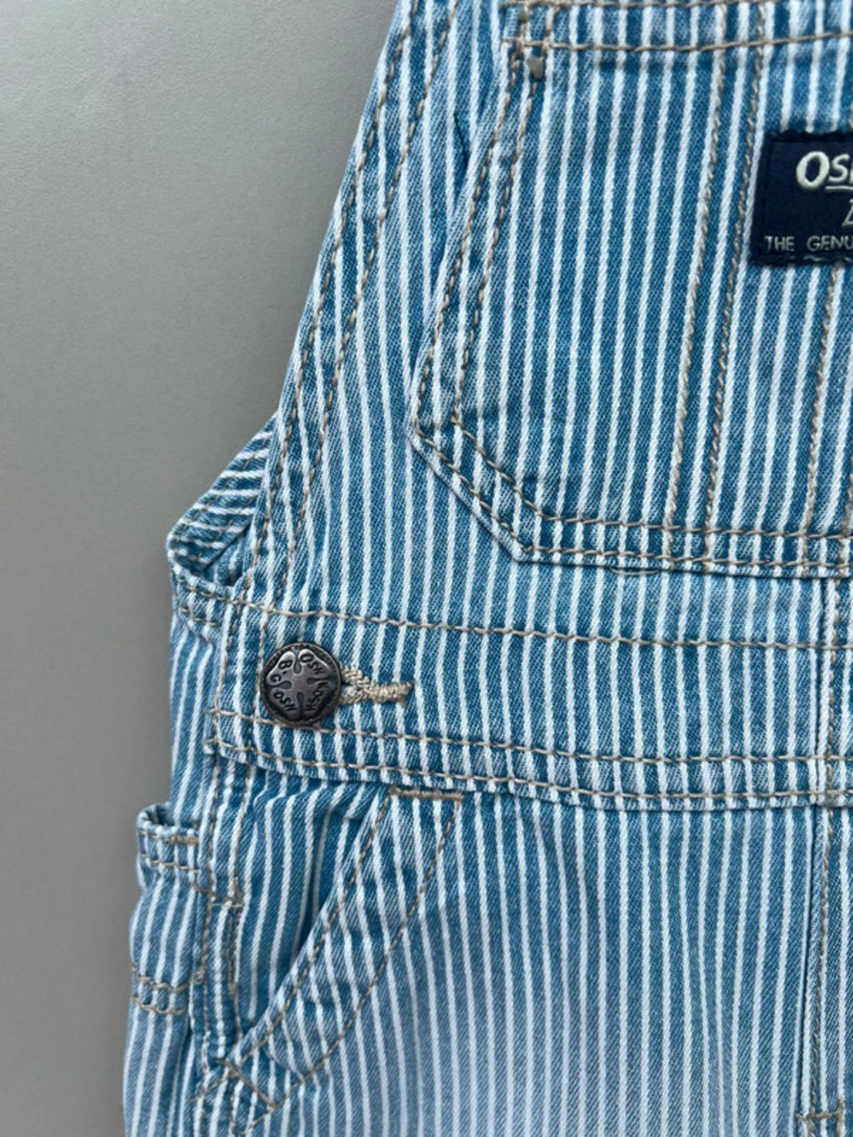 Oshkosh Hickory Shortall Dungarees 12M