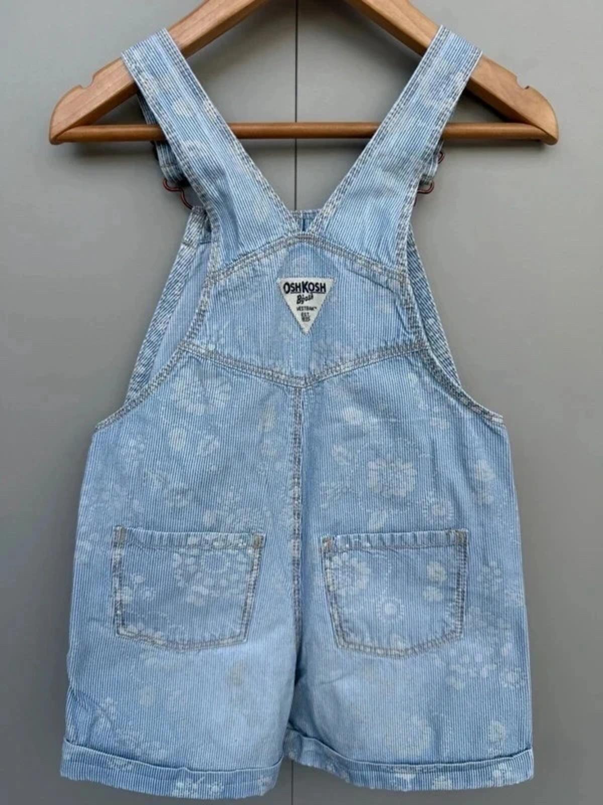 Oshkosh Striped Floral Dungarees 4T
