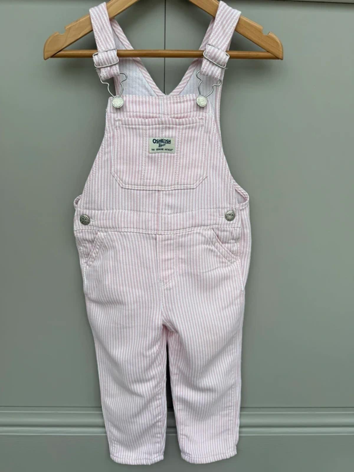 Oshkosh Rose Pink Hickory Dungarees 3T