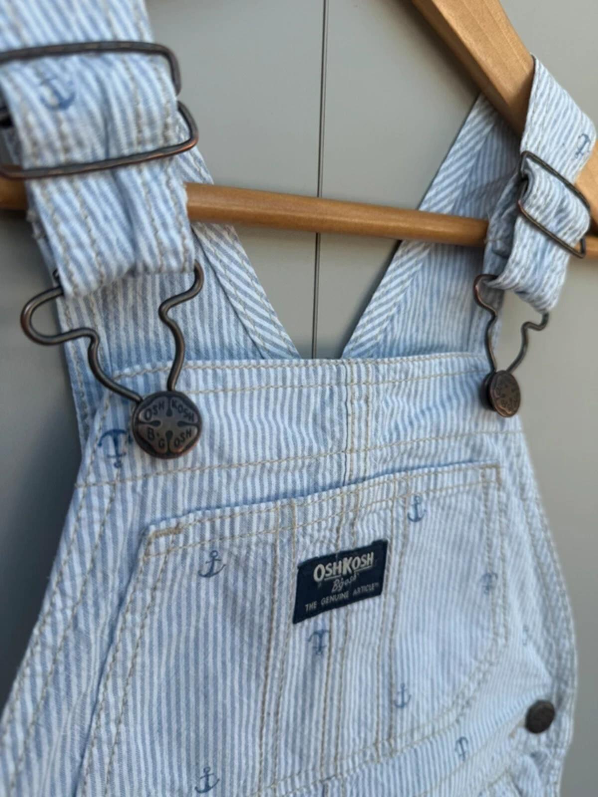 Oshkosh Anchor Striped Shortall Dungarees 3T