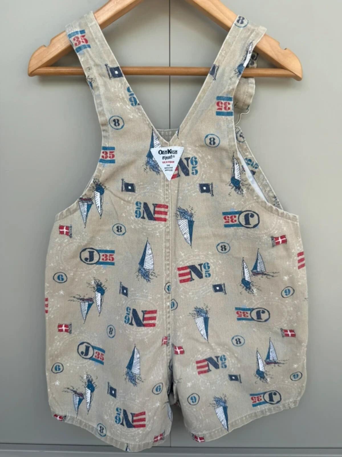 RARE Oshkosh 80s USA Vintage Boat Shortall Dungarees 4T