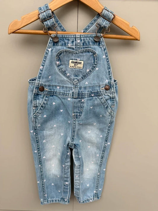 Oshkosh Heart Denim Dungarees 18M