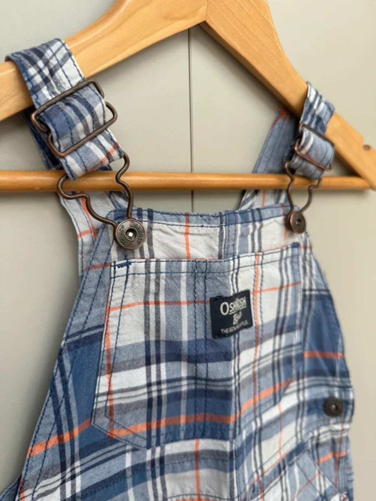 Oshkosh Check Shortall Dungarees 24M