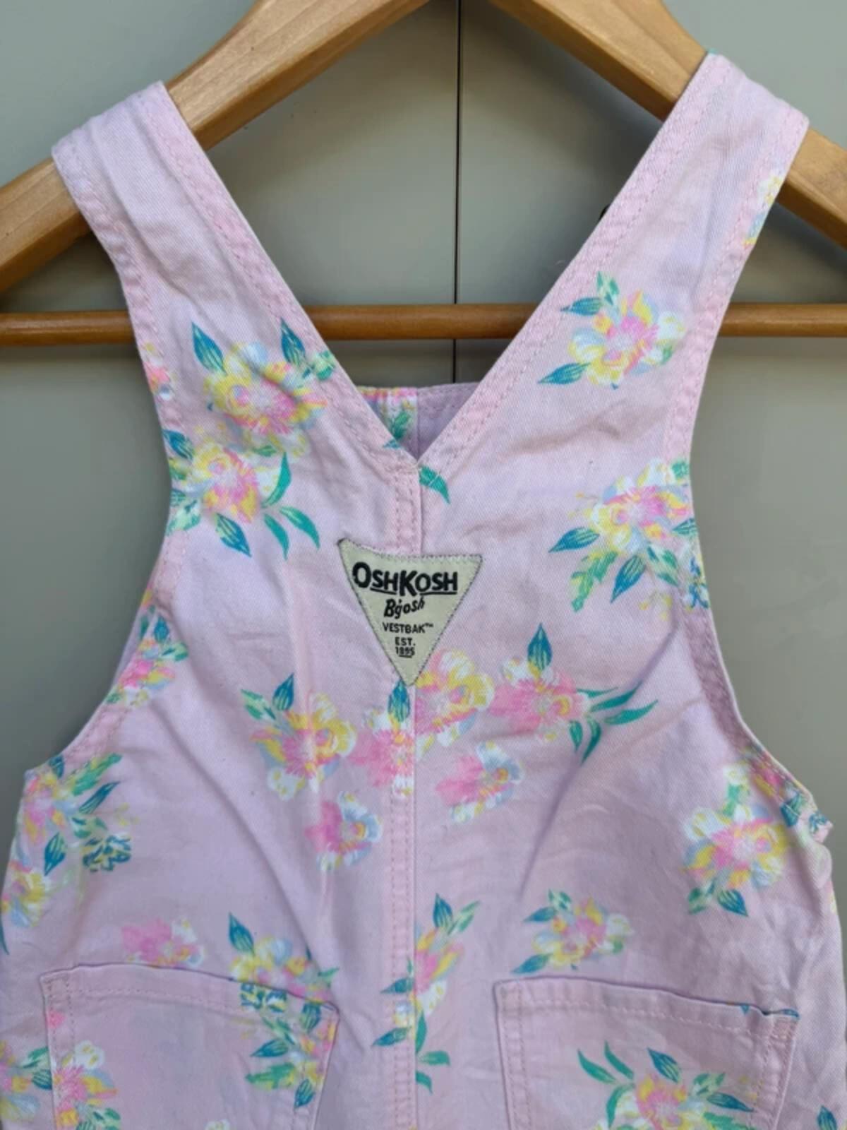Oshkosh Floral Pink Shortall Dungarees 18M