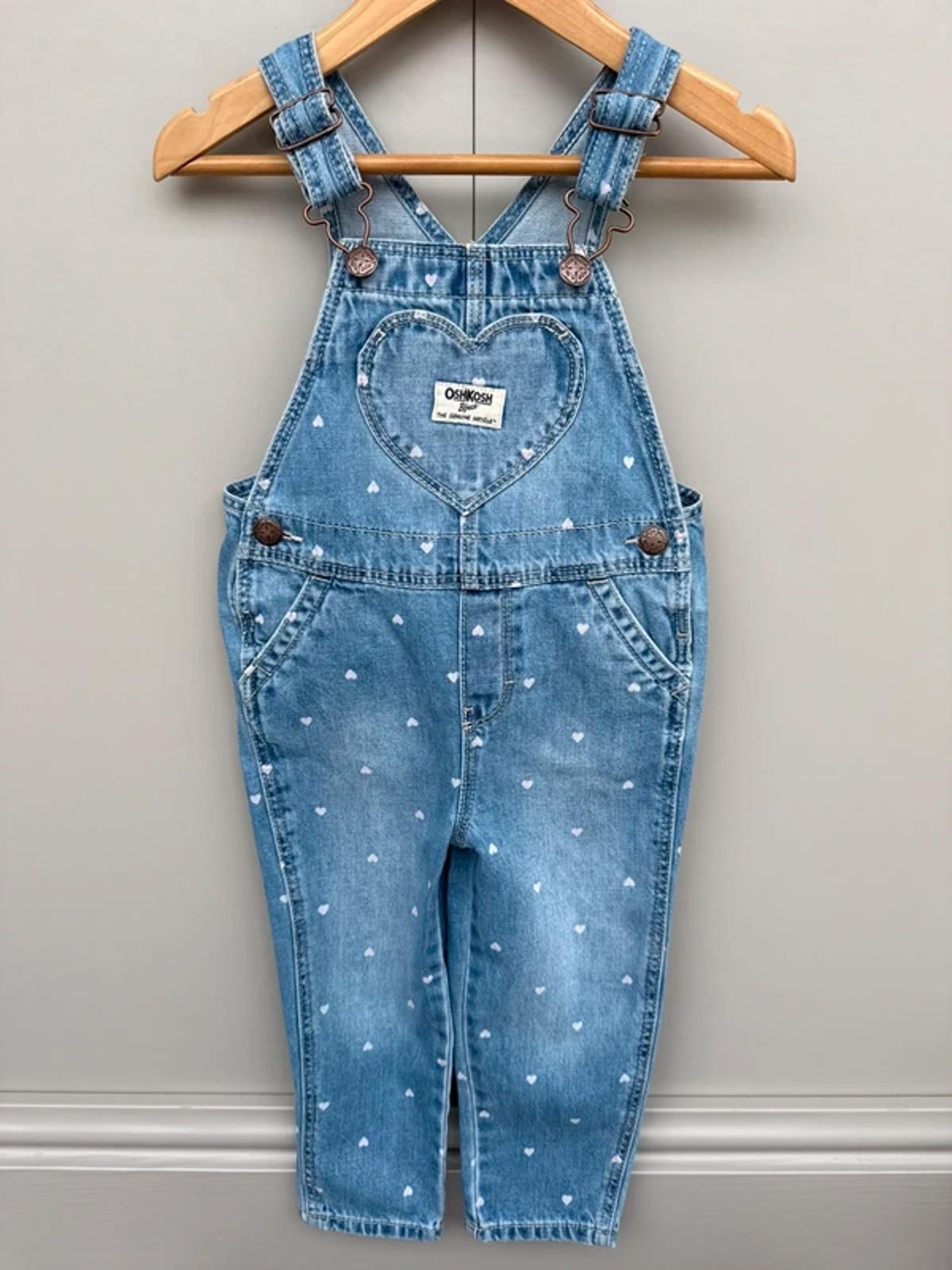 Oshkosh Heart Denim Dungarees 4T
