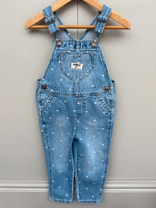 Oshkosh Heart Denim Dungarees 4T