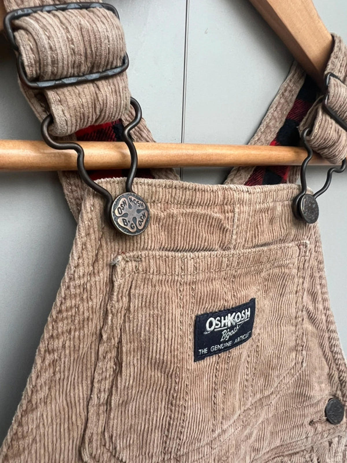 Oshkosh Taupe Corduory Dungarees 12M