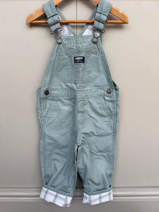 Oshkosh Sage Green Cotton Dungarees 3T