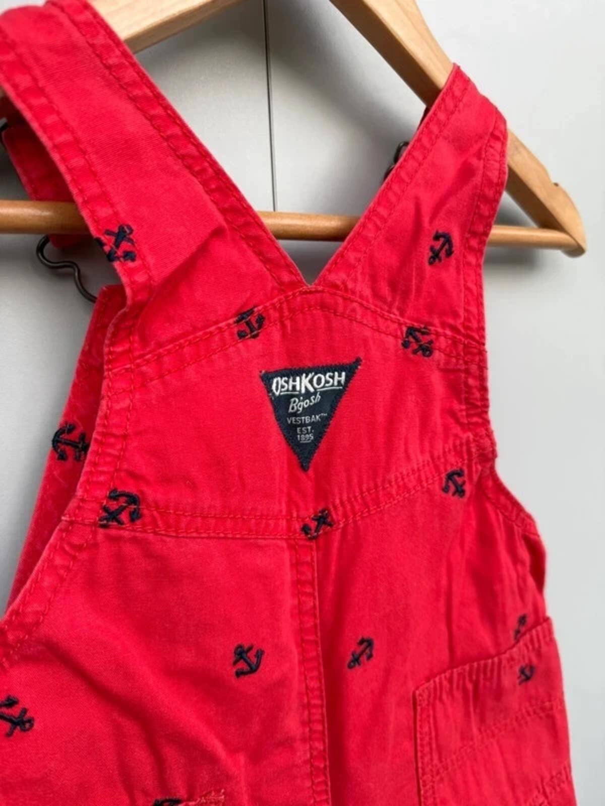 Oshkosh Shortall Red Anchor Dungarees 18M