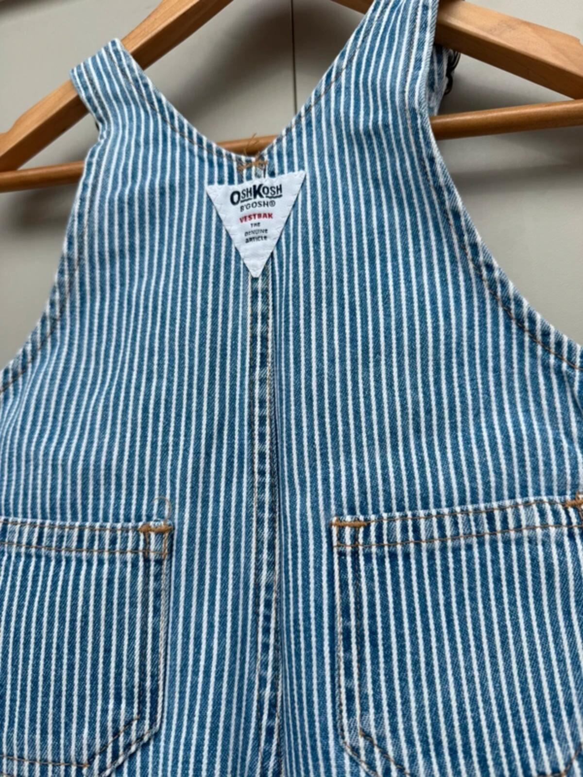 Oshkosh Vintage Hickory Shortall Dungarees 18M