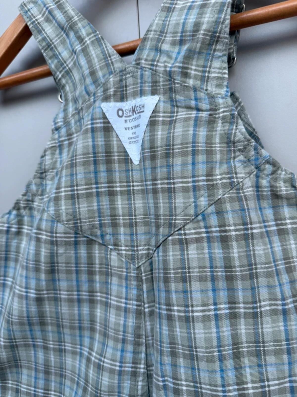 Oshkosh Vintage 90s Check Dungarees 12M