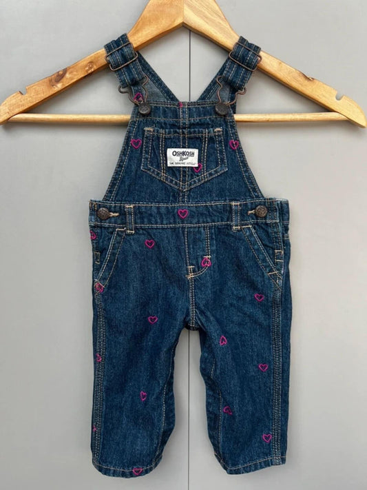 Oshkosh Heart Denim Dungarees 6M