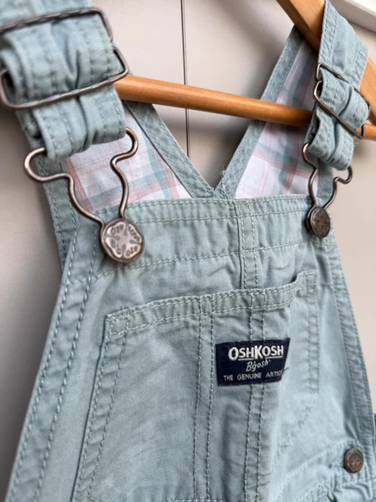 Oshkosh Sage Green Cotton Dungarees 3T