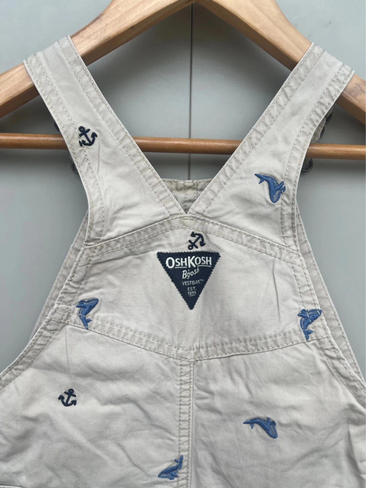 Oshkosh Shortall Beige Dungarees 18-24M