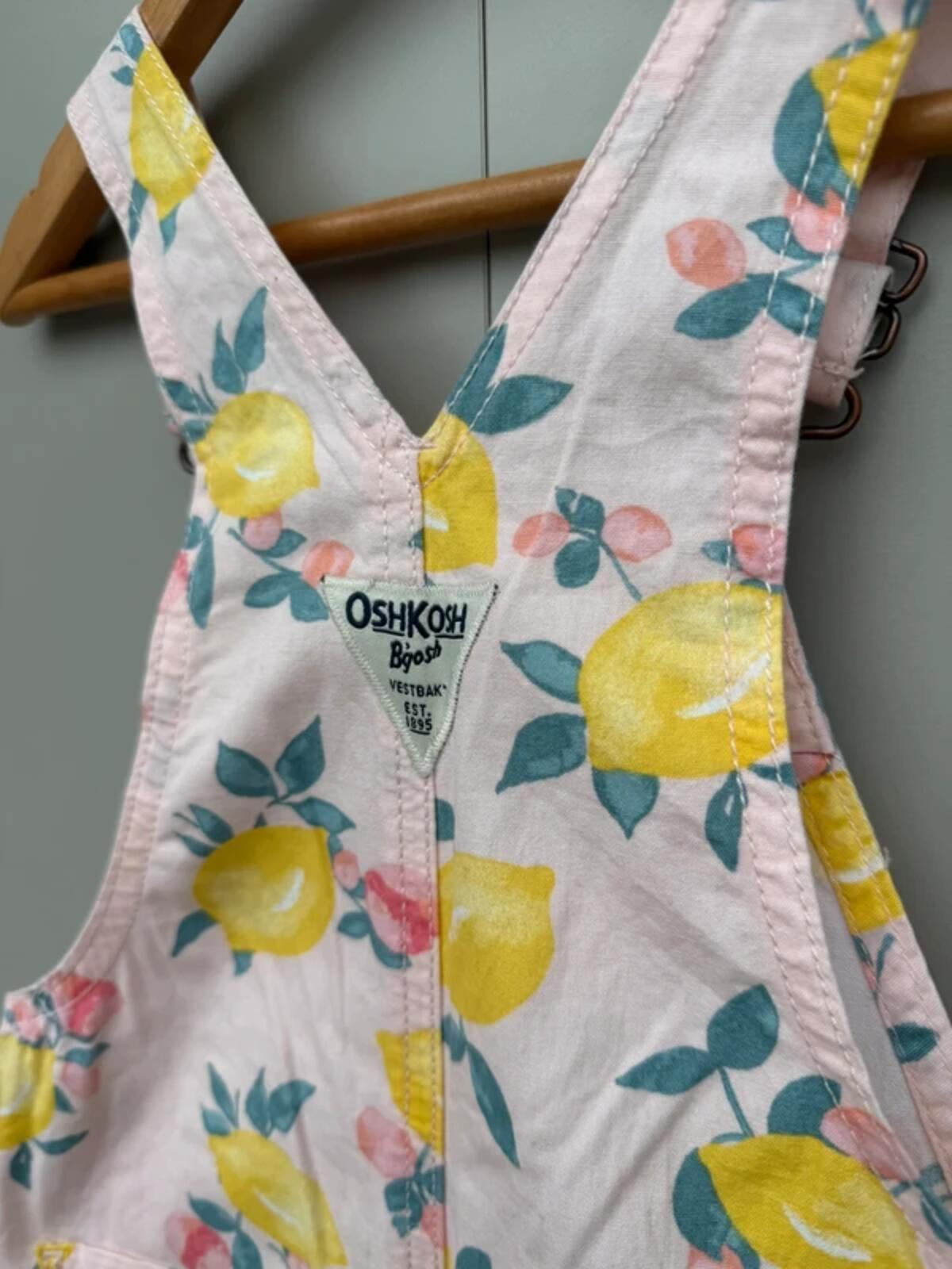 Oshkosh Lemon Pink Dungarees 2T
