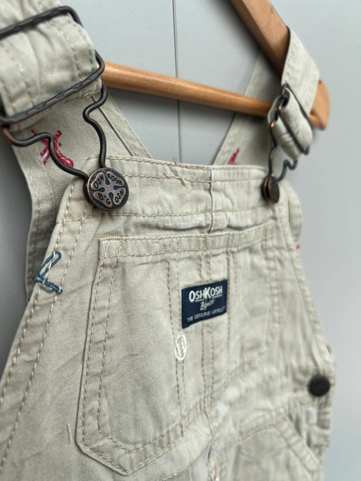 Oshkosh Beige Shortall Dungarees 2T