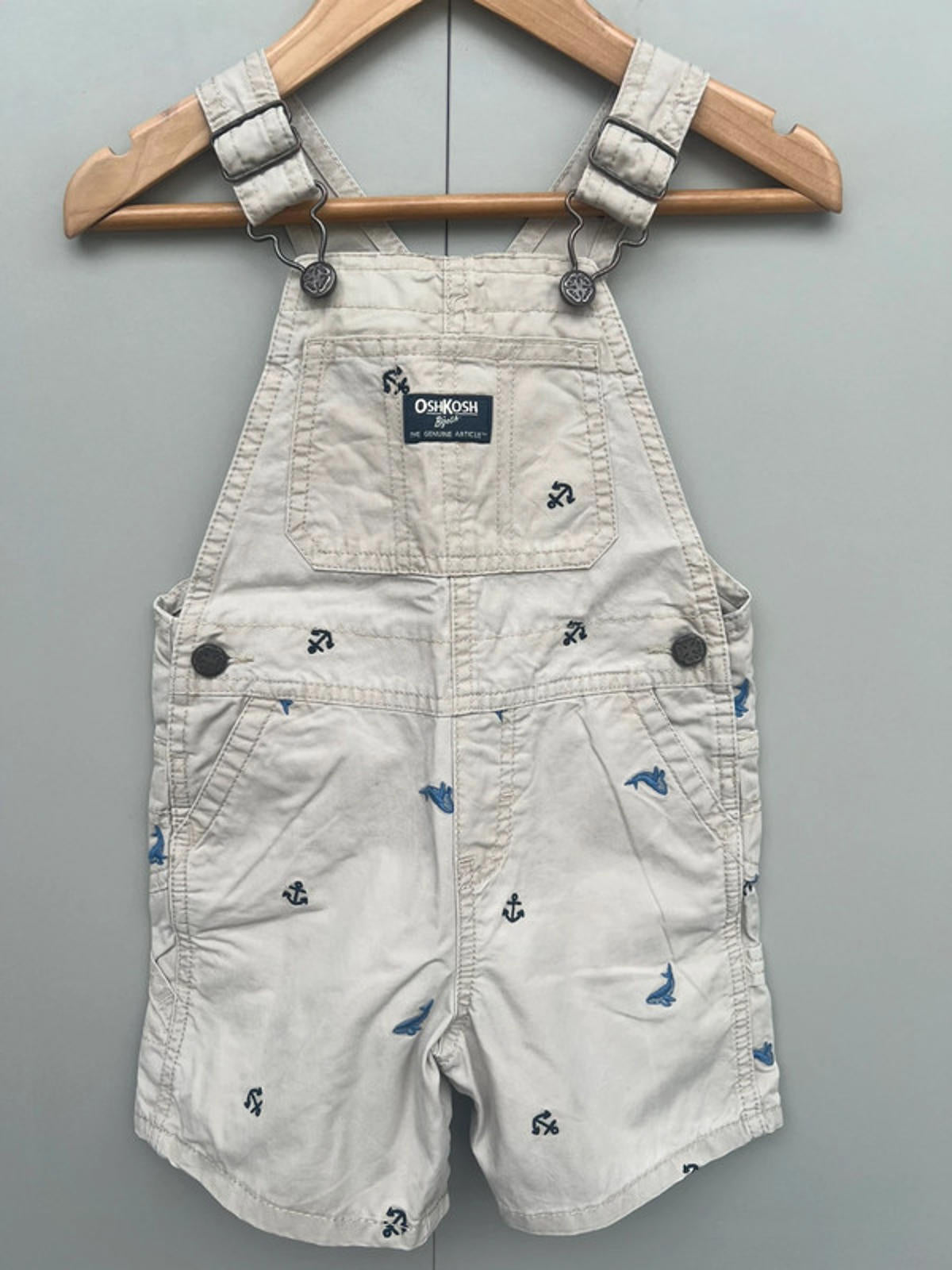Oshkosh Shortall Beige Dungarees 18-24M