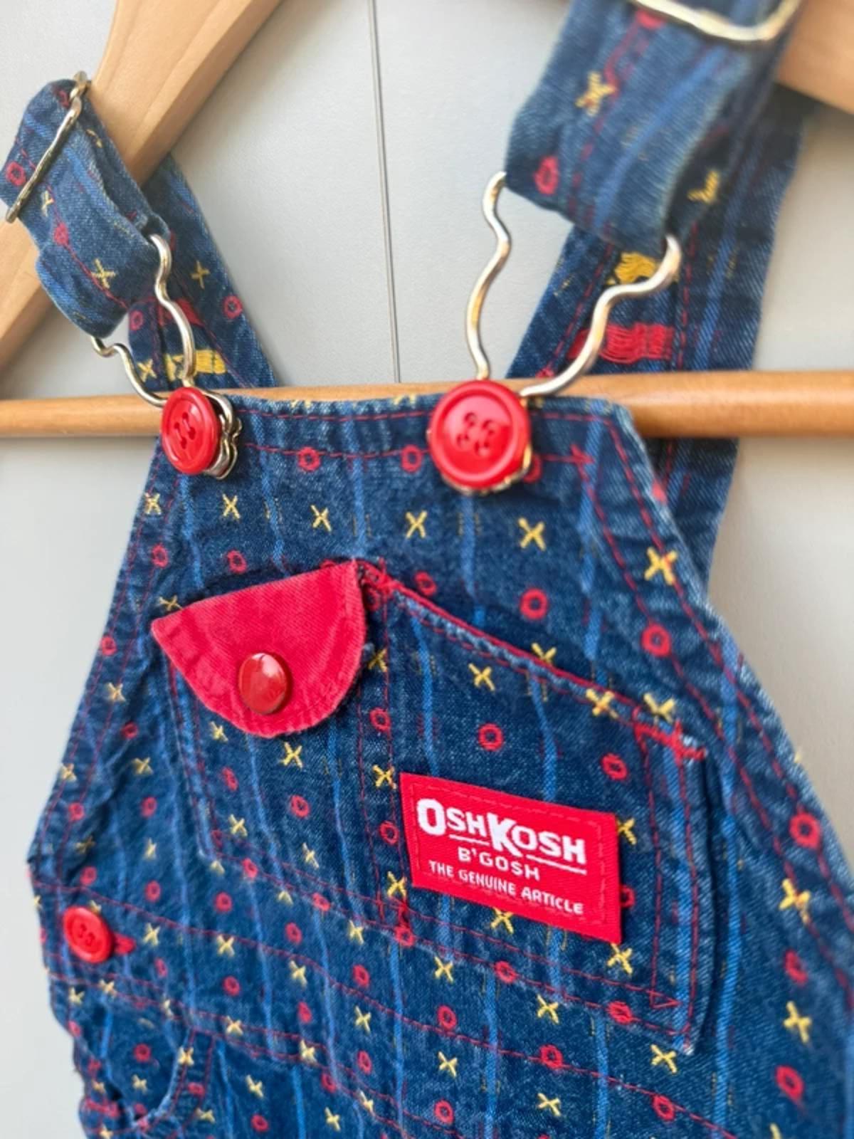 RARE Oshkosh Vintage 80s USA Shortall Dungarees XO’s 6/9M