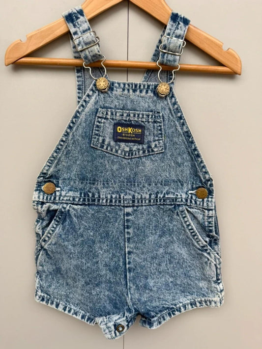 Oshkosh Vintage Acid Denim Shortall Dungarees 24M