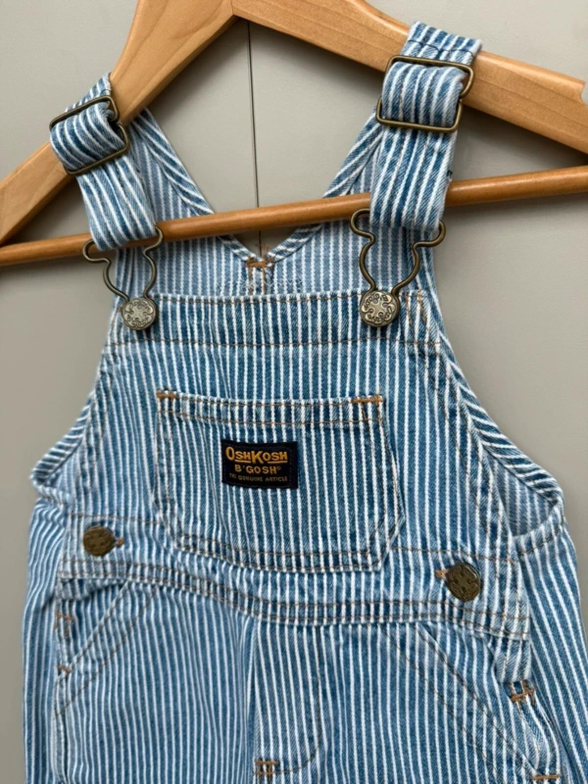 Oshkosh Vintage Hickory Shortall Dungarees 18M