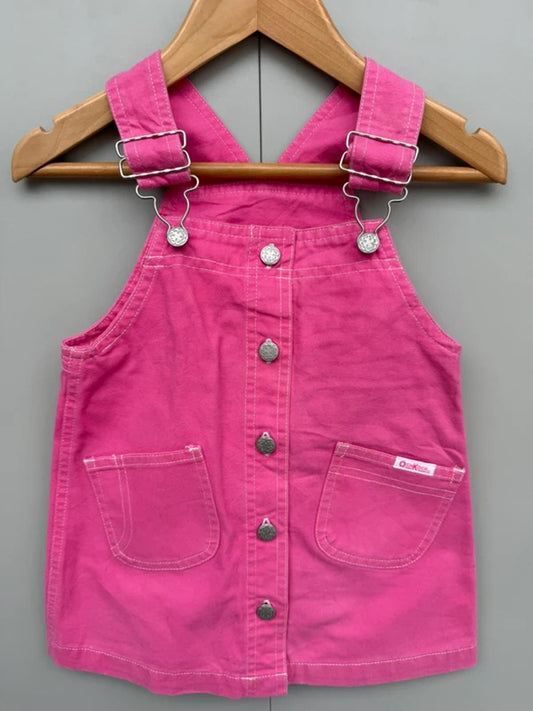 Oshkosh Vintage Pink Dungaree Dress 3T
