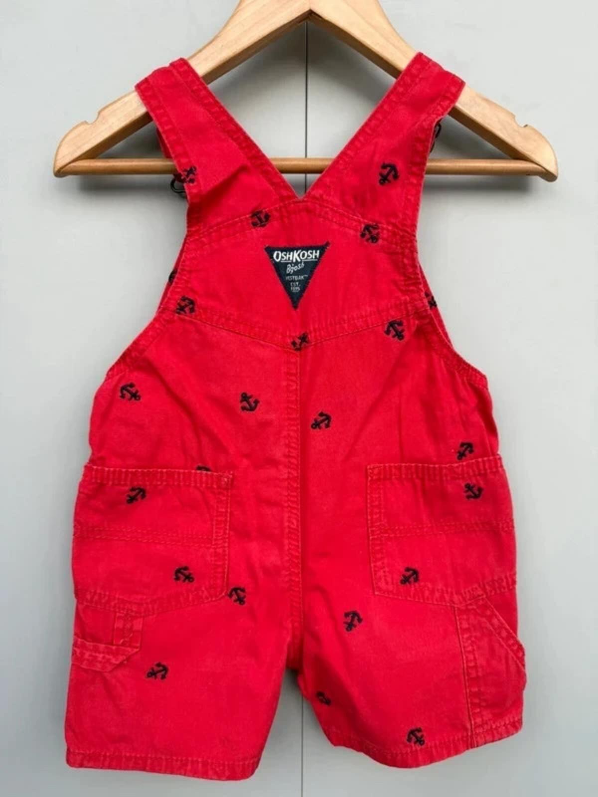 Oshkosh Shortall Red Anchor Dungarees 18M