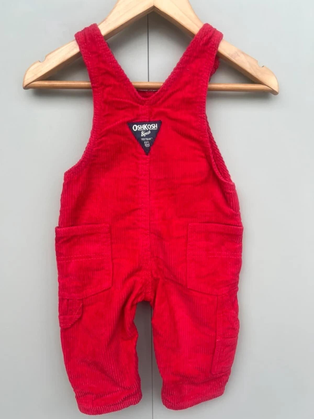 Oshkosh Red Corduroy Dungarees 6M