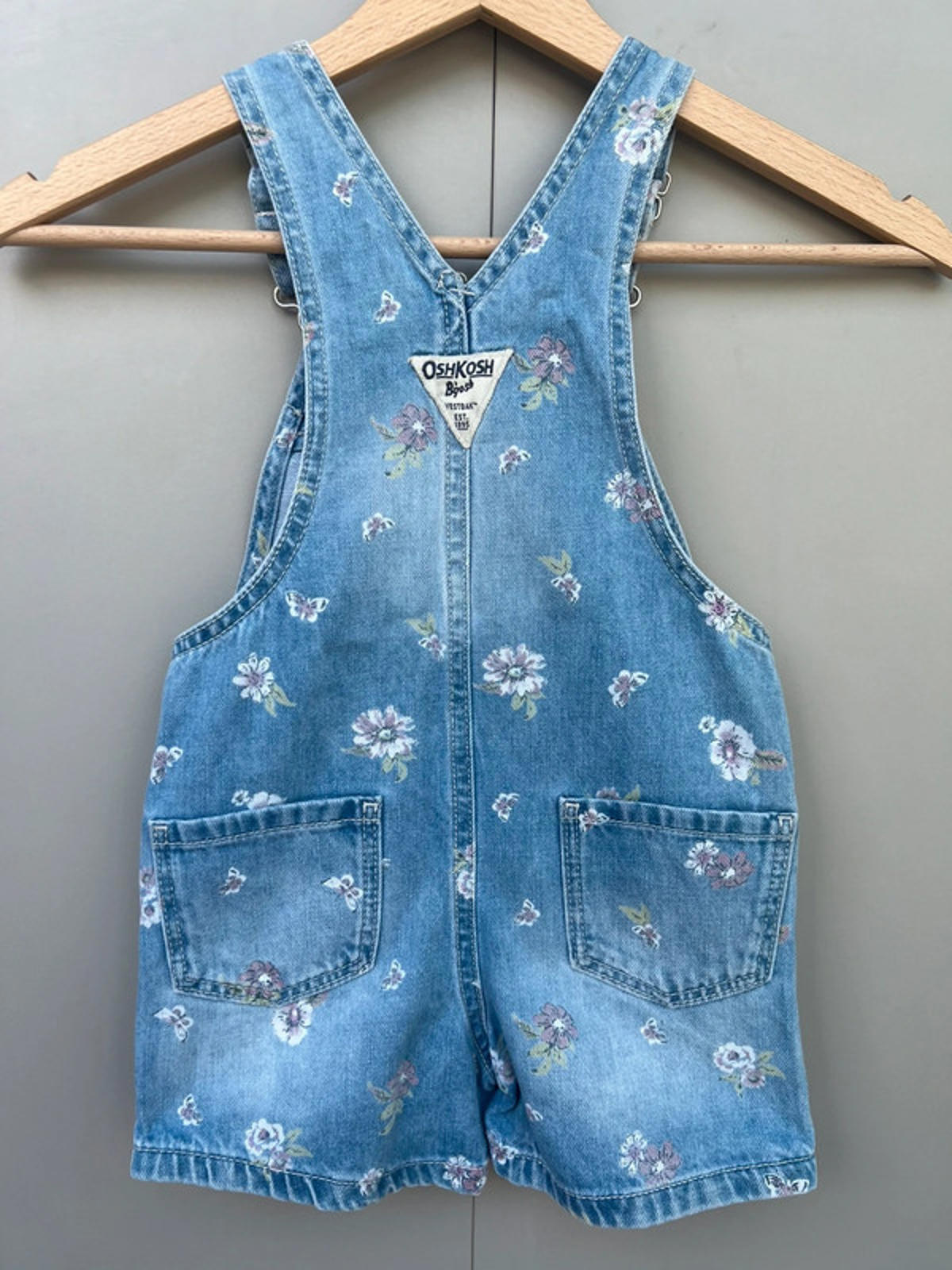 Oshkosh Floral Denim Shortalls 2T