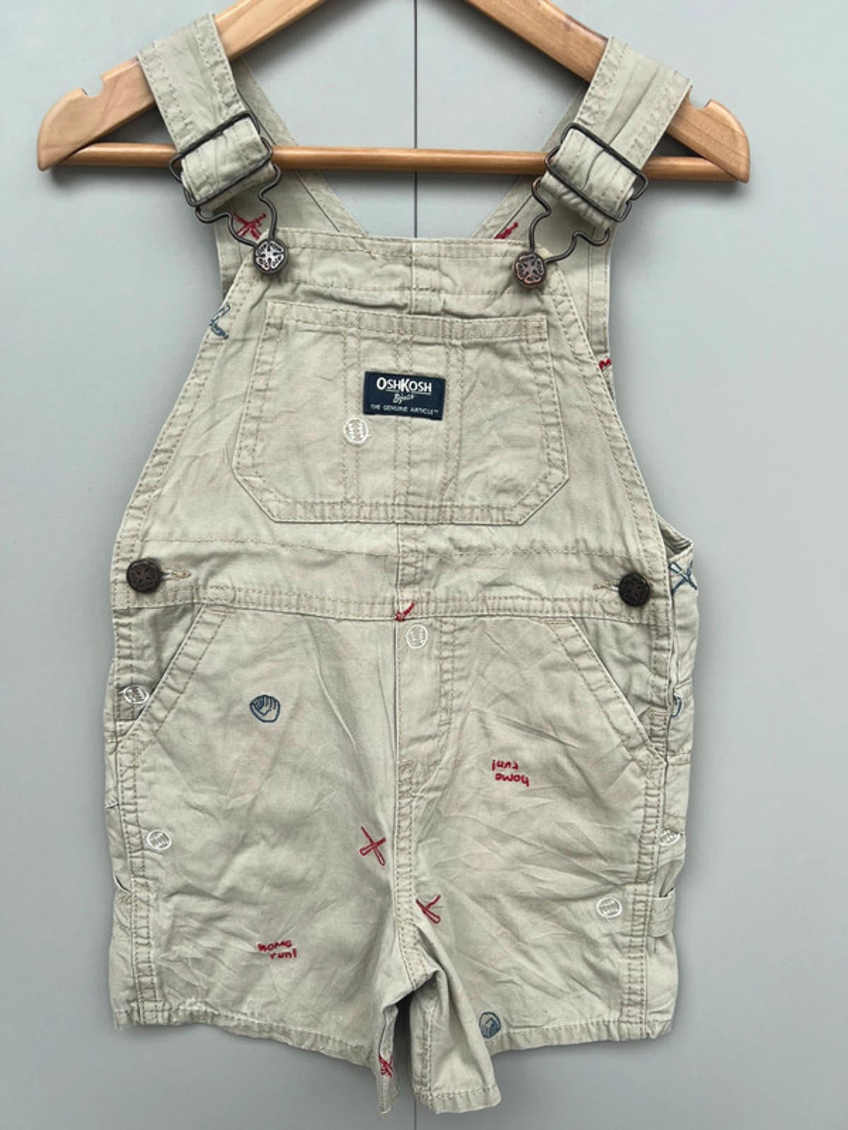 Oshkosh Beige Shortall Dungarees 2T