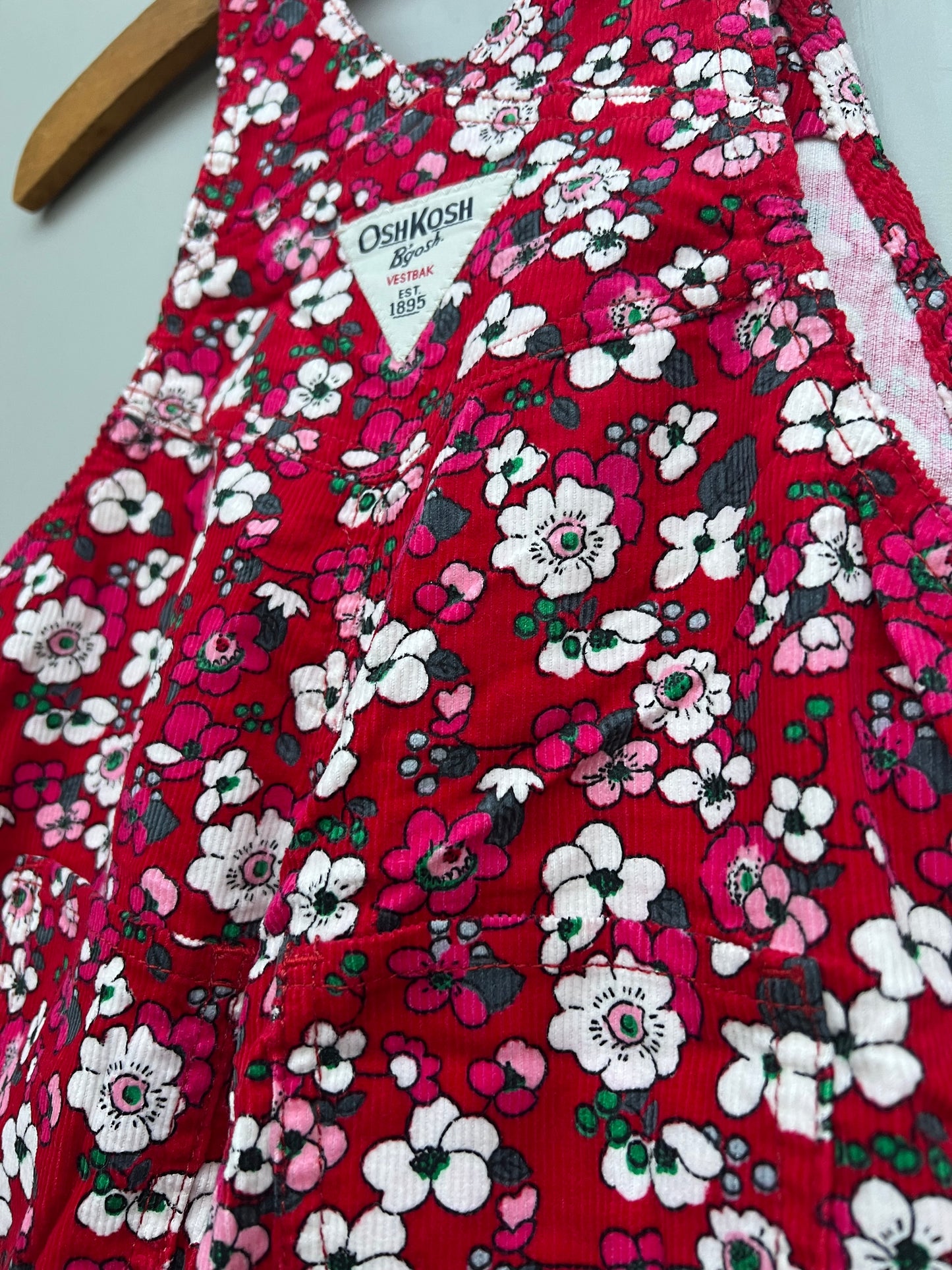 Oshkosh Corduroy Floral Dungarees 4T