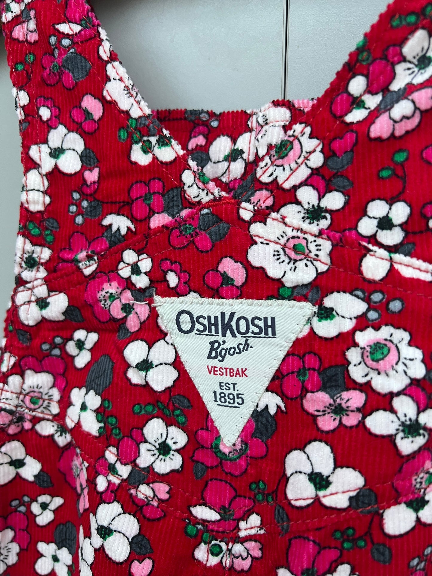 Oshkosh Corduroy Floral Dungarees 4T