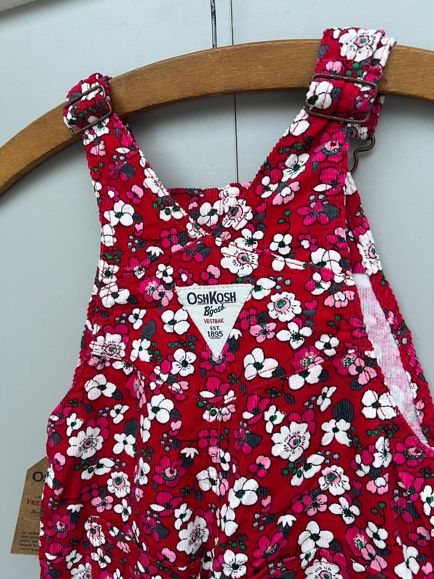 Oshkosh Corduroy Floral Dungarees 4T