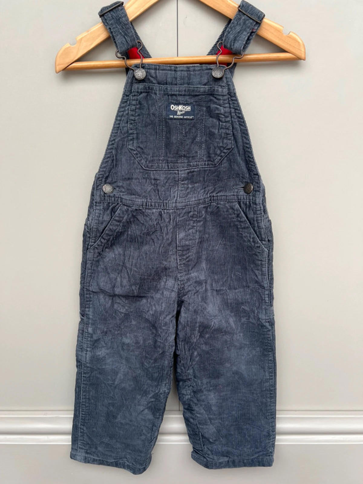 Oshkosh Grey Corduroy Dungarees 18M
