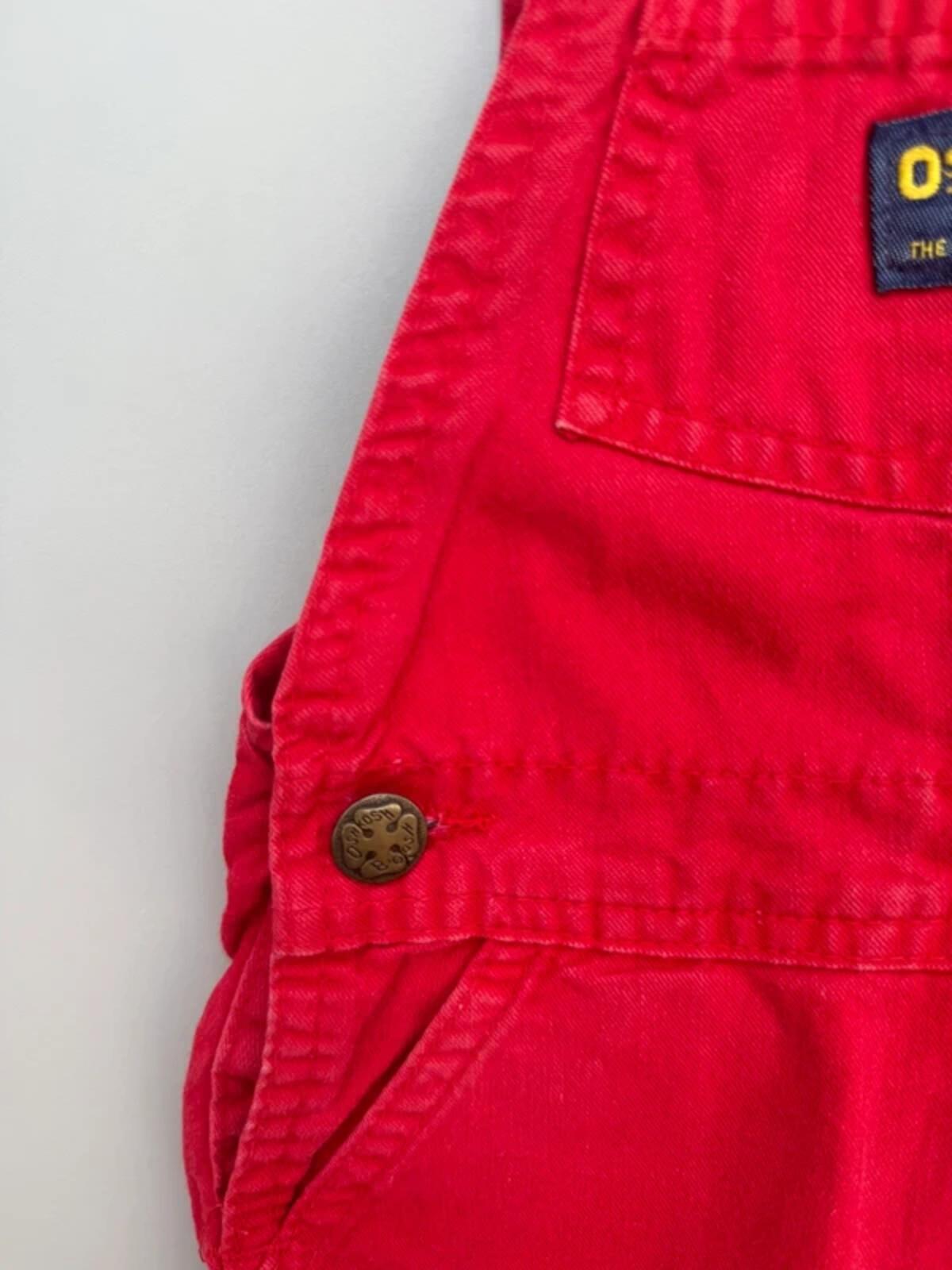 Oshkosh 80s Vintage Red Shortall Dungarees 3T