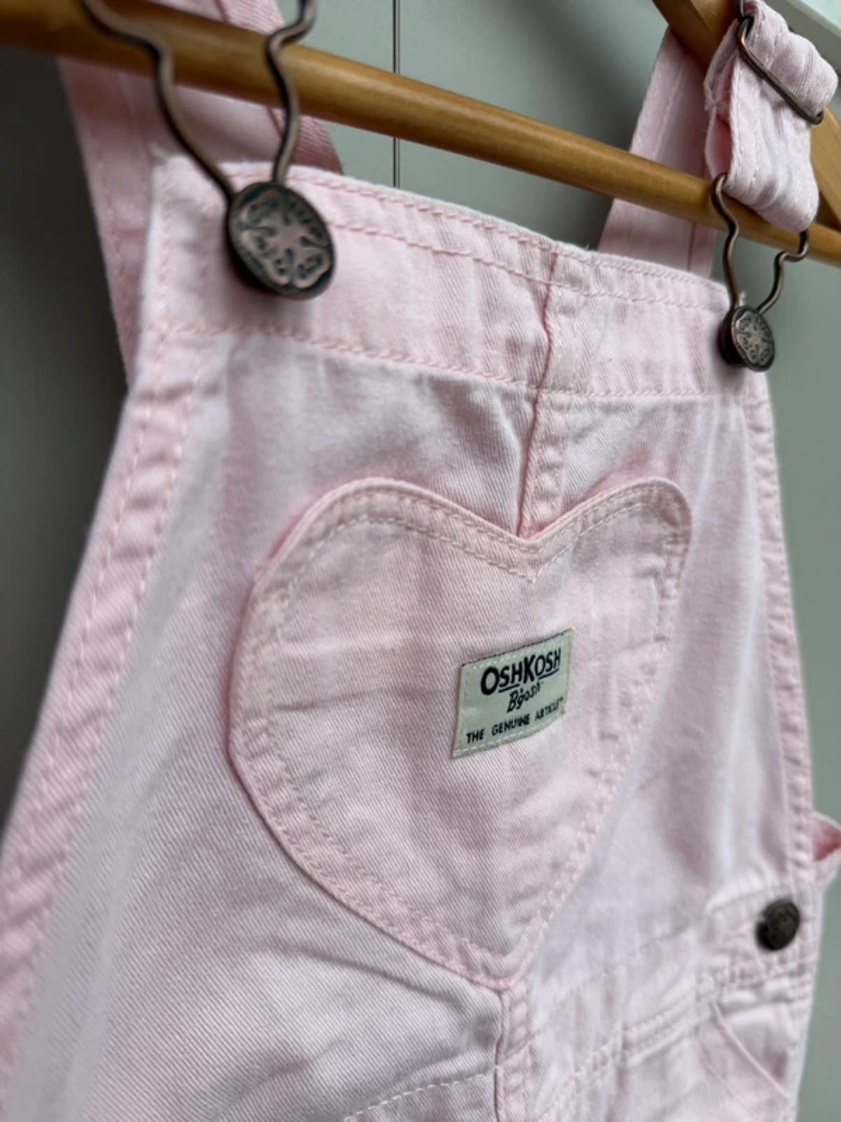 Oshkosh Pink Rose Heart Dungarees 5T