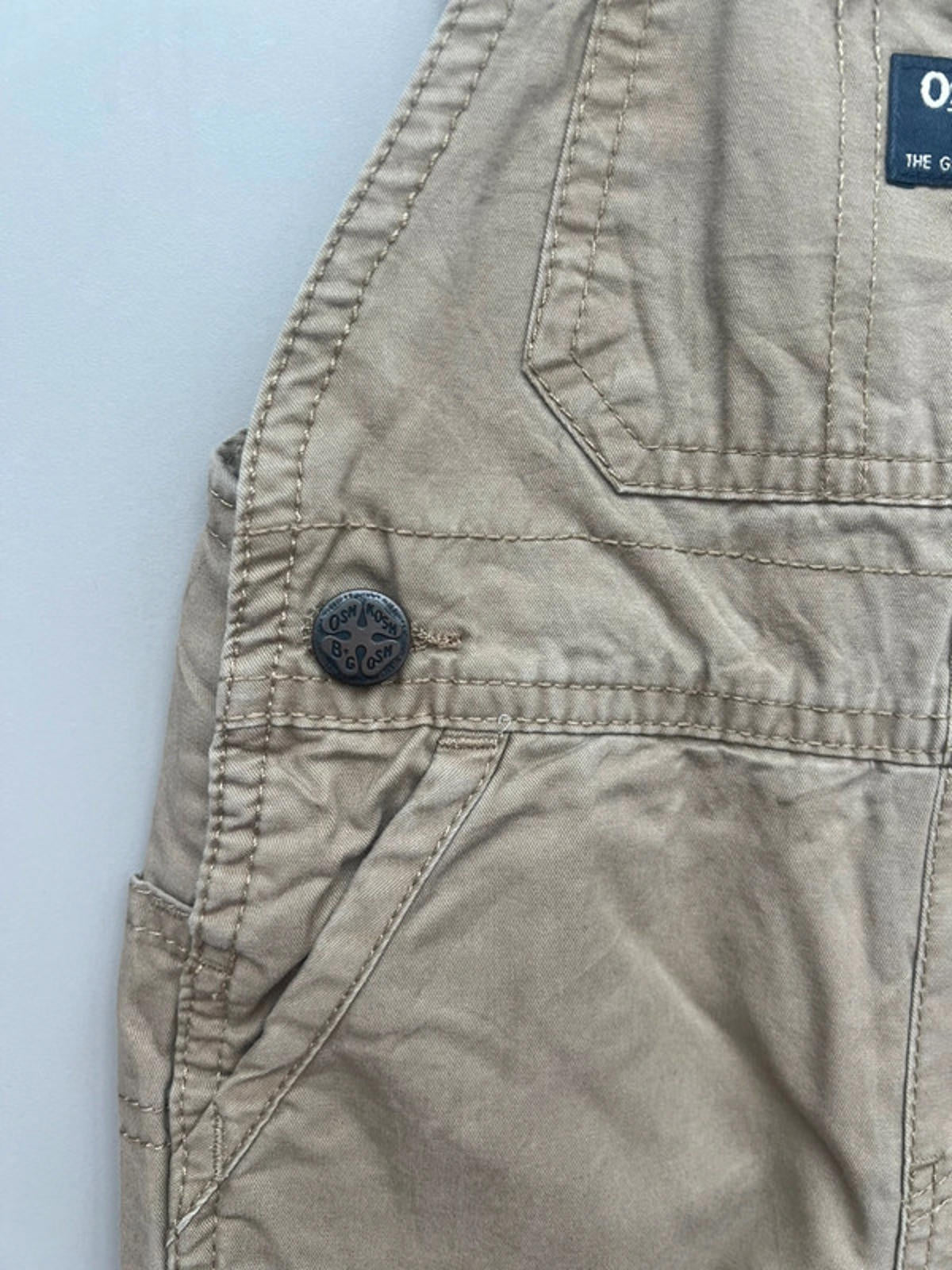 Oshkosh Beige Cargo Dungarees 9-12 M