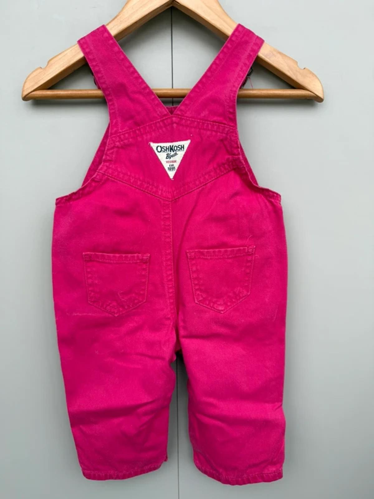 Oshkosh Pink Embroidered Dubgarees 6M