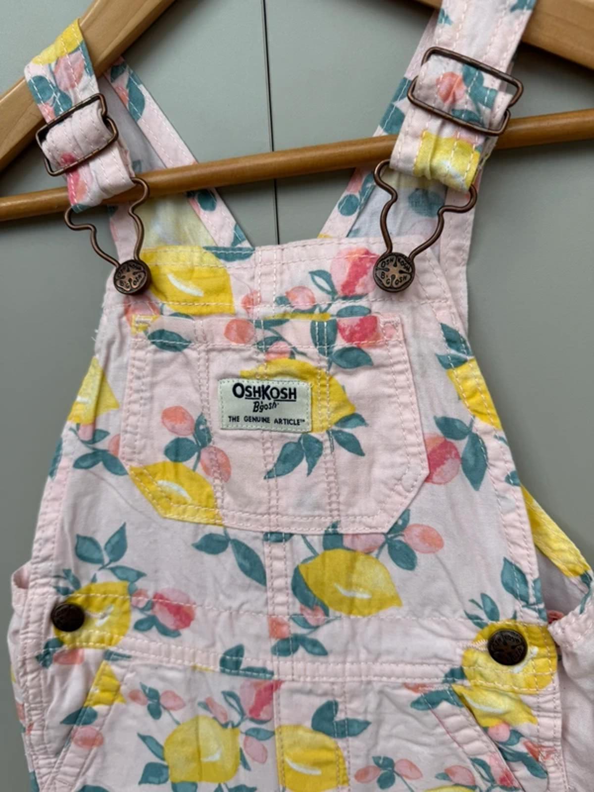Oshkosh Pink Lemon Shortall Dungarees 18M