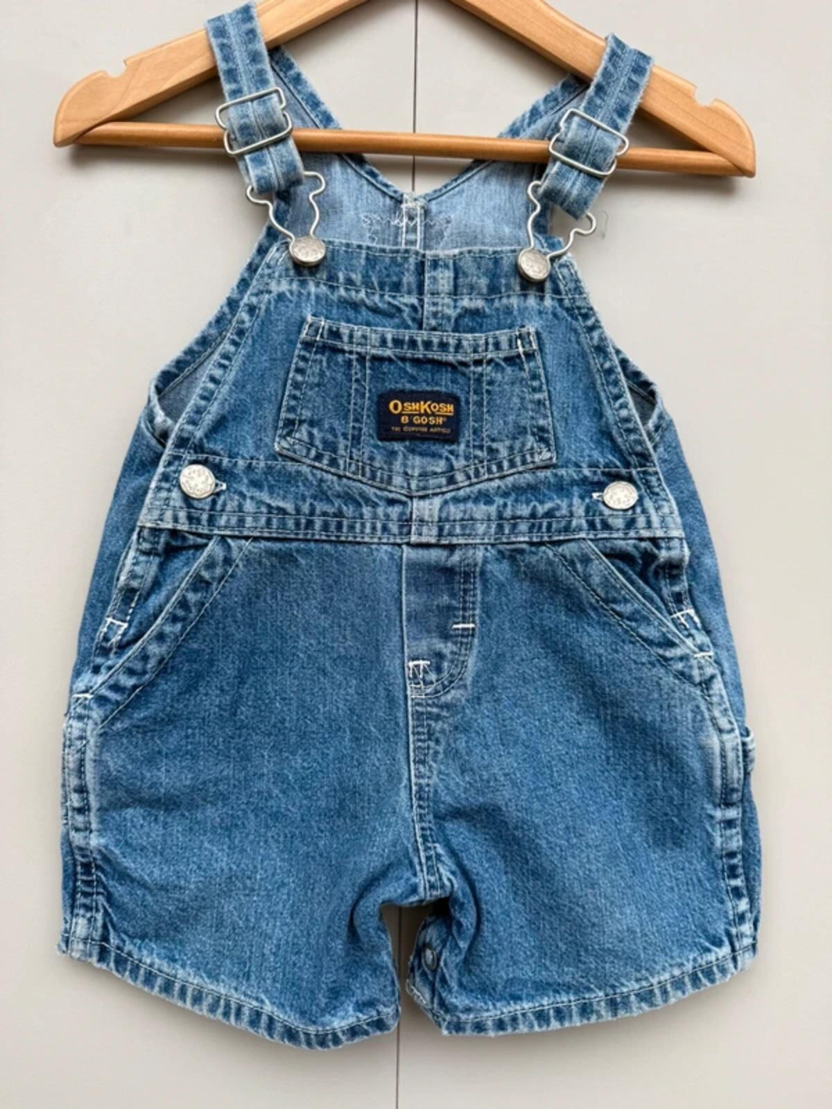 Oshkosh Vintage 90s Denim Shortalls 12M