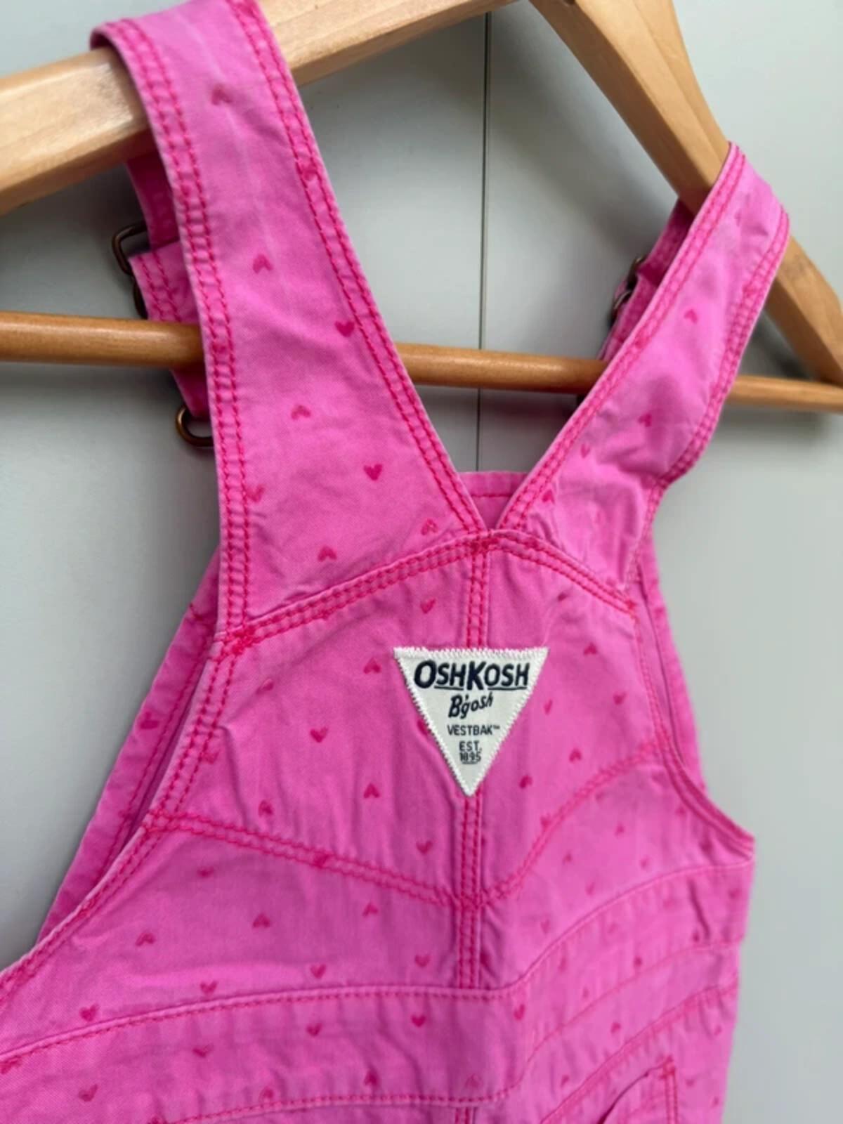 Oshkosh Pink Heart Shortall Dungarees 12M