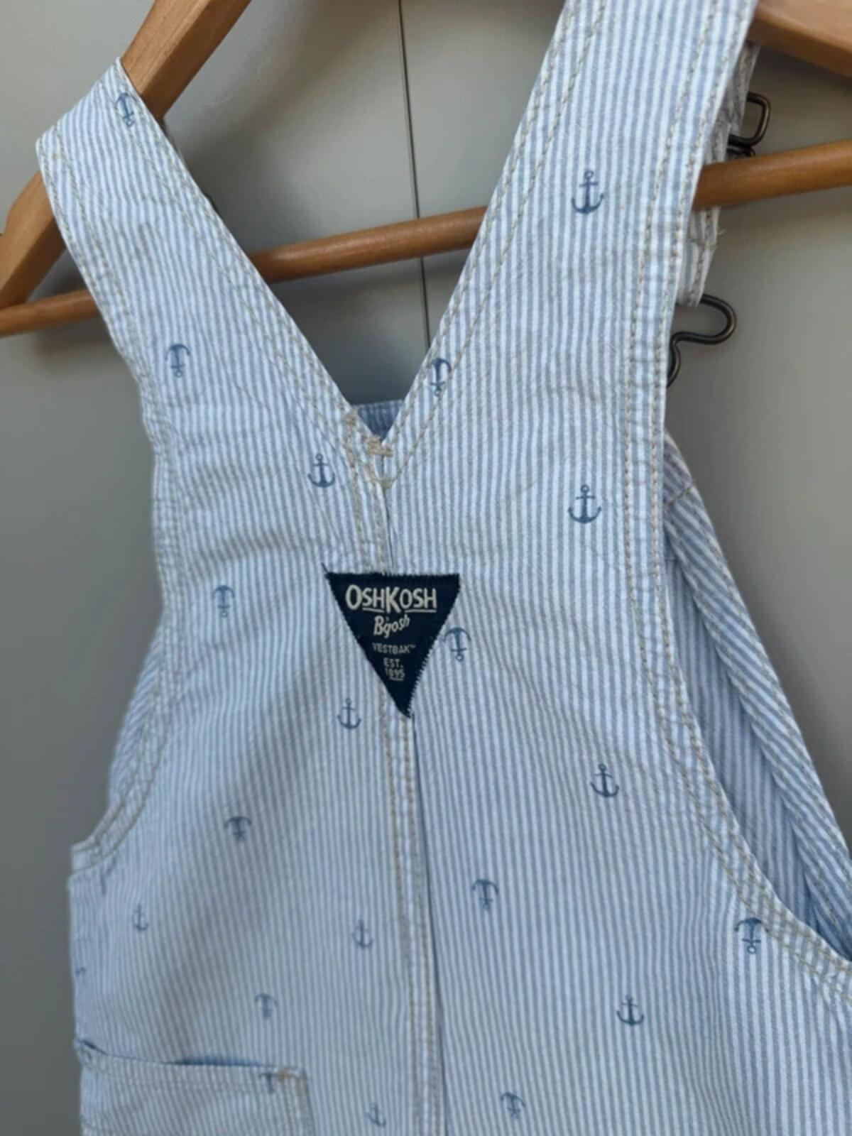 Oshkosh Anchor Striped Shortall Dungarees 3T