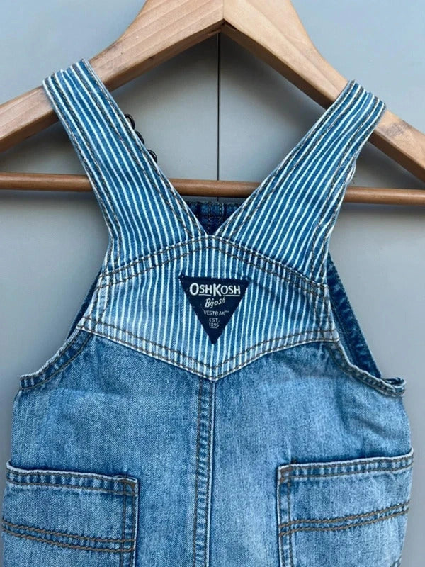 Oshkosh Denim Stripe Shortall Dungarees 6M