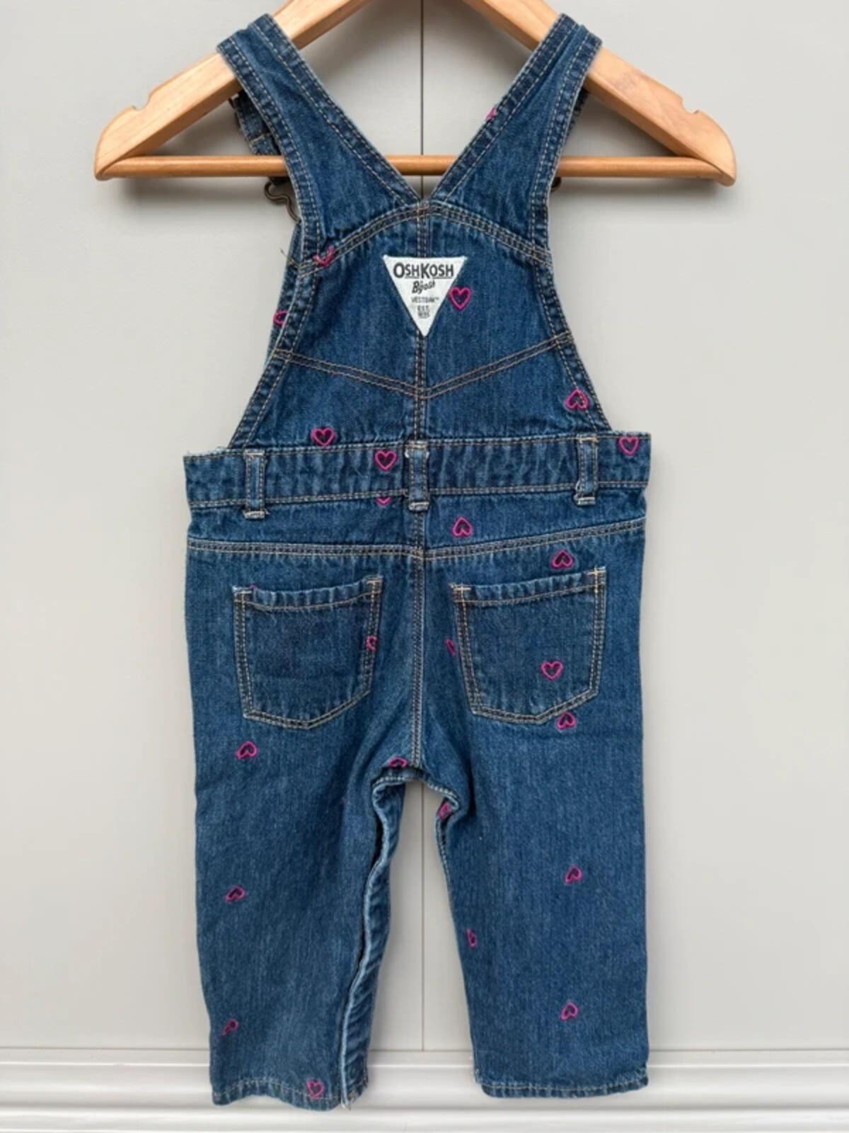Oshkosh Heart Denim Dungarees 12M