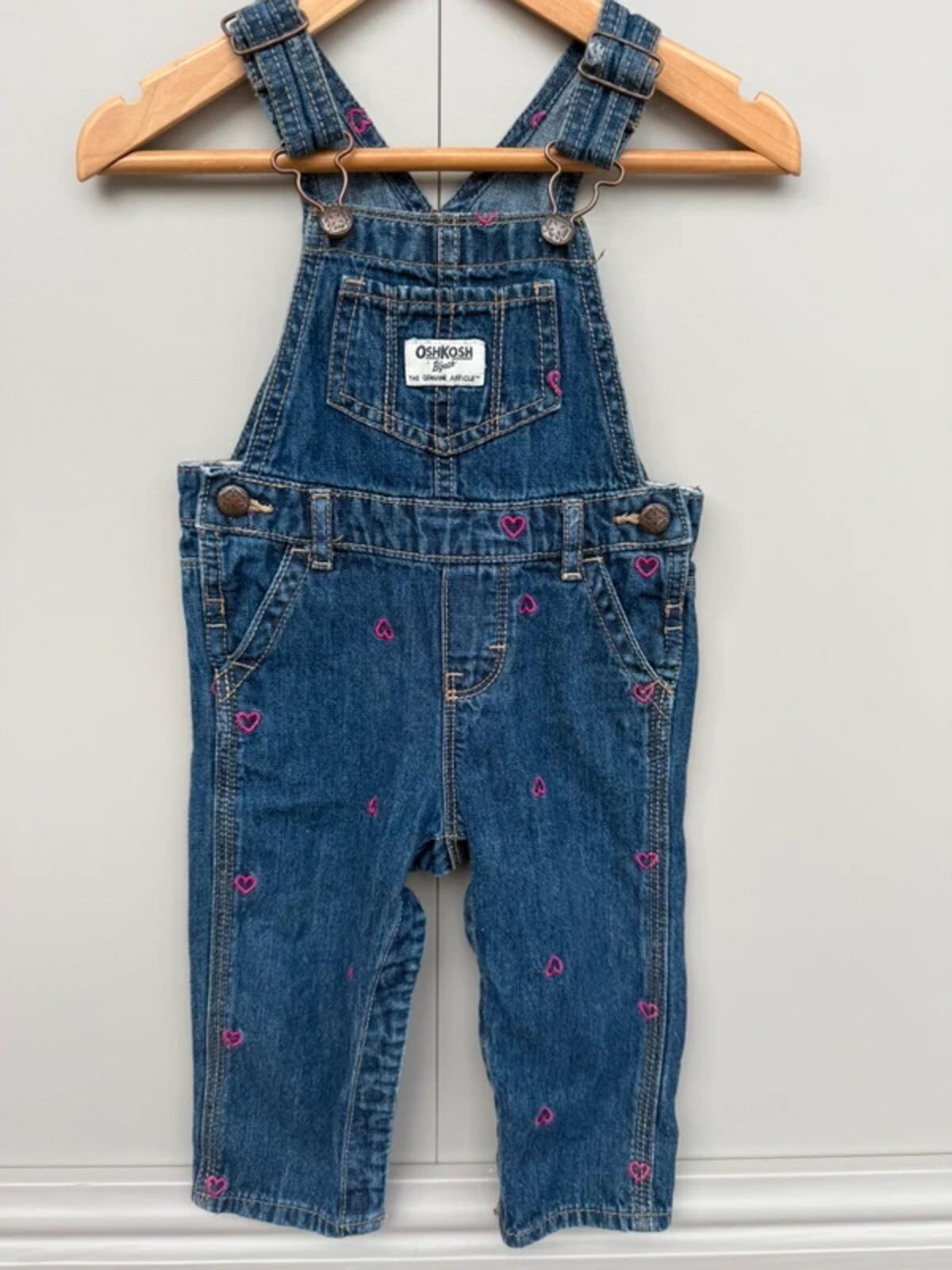 Oshkosh Heart Denim Dungarees 12M