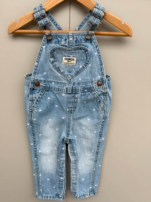 Oshkosh Heart Denim Dungarees 12M