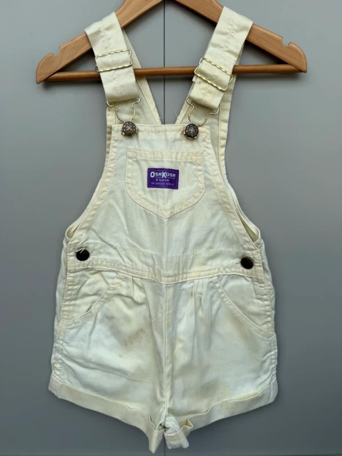 Oshkosh Vintage 80s USA Buttermilk Shortall Dungarees 6T