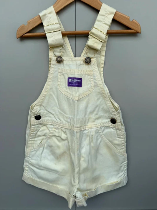 Oshkosh Vintage 80s USA Buttermilk Shortall Dungarees 6T