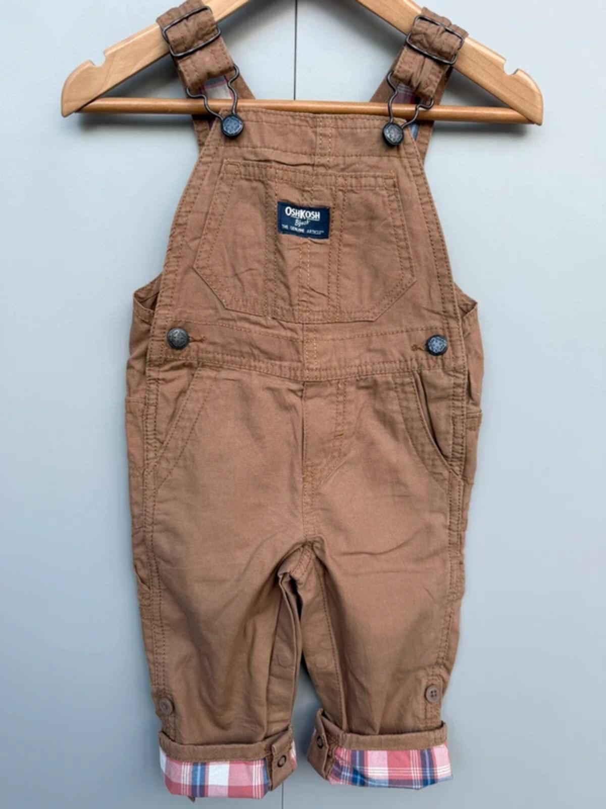 Oshkosh Cargo Brown Cotton Dungarees 12M