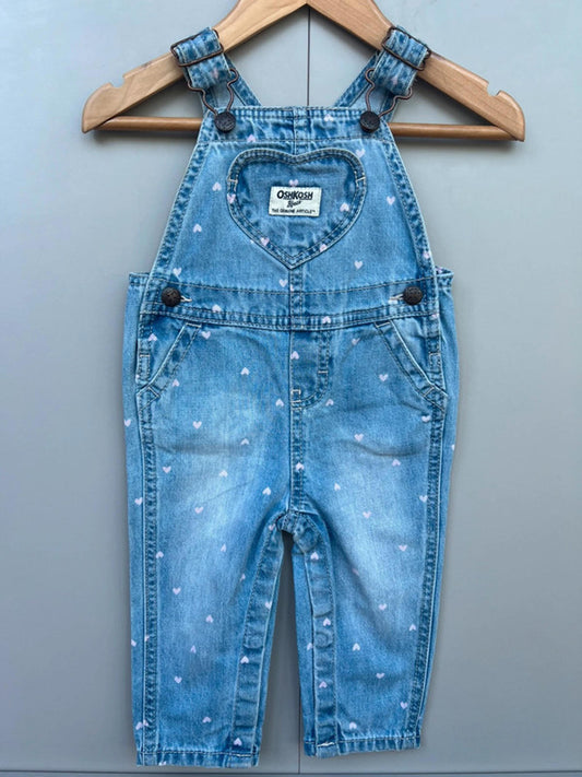 Oshkosh Heart Denim Dungarees 9M