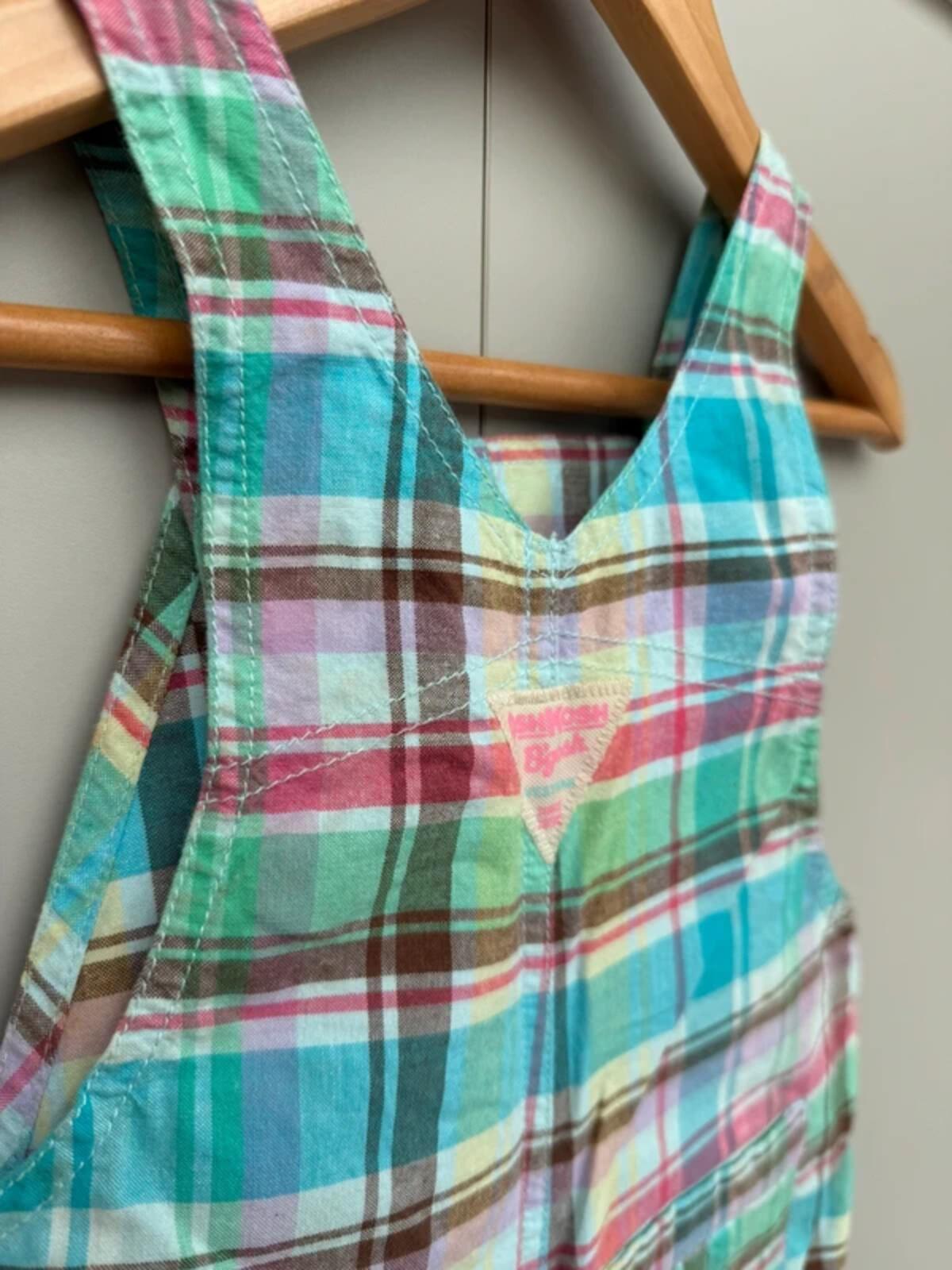 Oshkosh Vintage Check Shortall Dungarees 24M